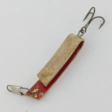 Vintage South Bend  Super-Duper 503, 3/16oz Gold/red fishing spoon #24239