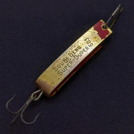 Vintage South Bend  Super-Duper 503, 3/16oz Gold/red fishing spoon #24239