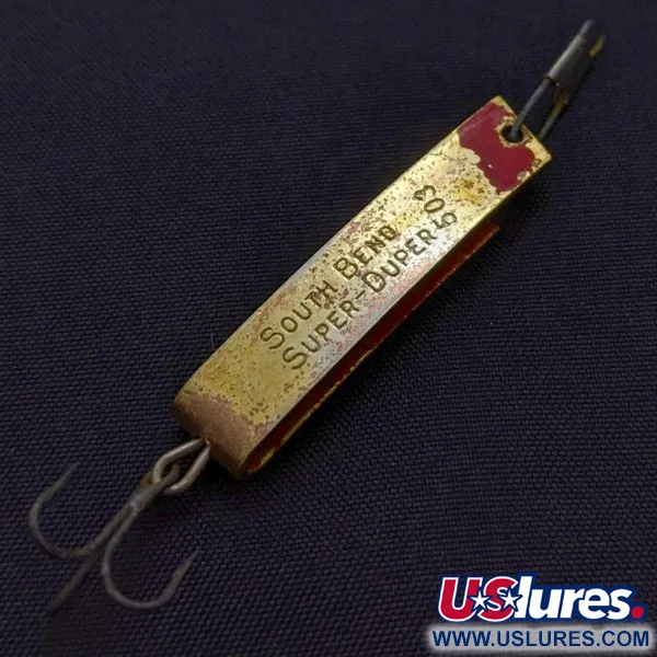 Vintage South Bend  Super-Duper 503, 3/16oz Gold/red fishing spoon #24239