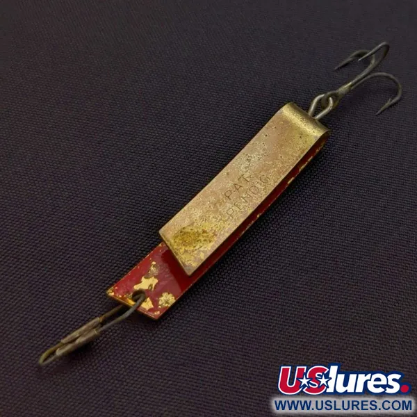 Vintage South Bend  Super-Duper 503, 3/16oz Gold/red fishing spoon #24239