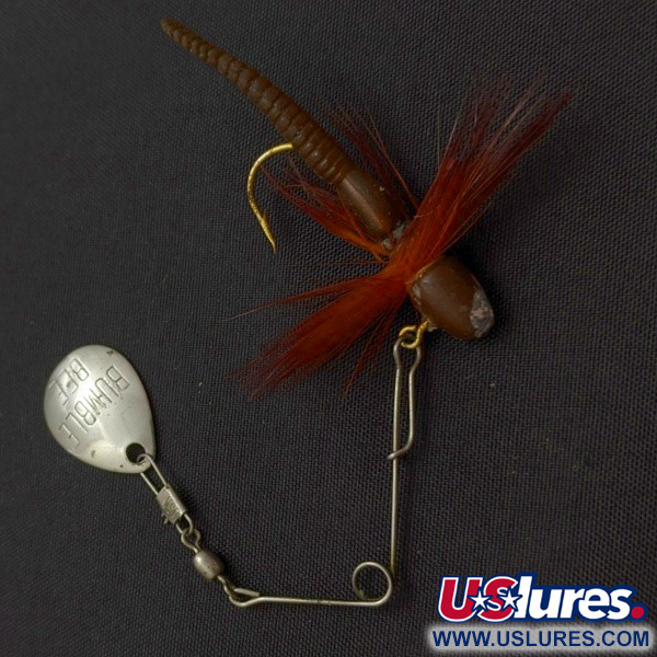 Vintage  Bumble Bee Bait Company Bumble BEE Spinnerbait, 1/8oz gold/nickel spinning lure #24249
