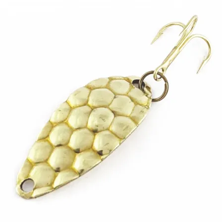 Vintage Acme Little Cleo bubbles, 1/8oz gold fishing spoon #24262