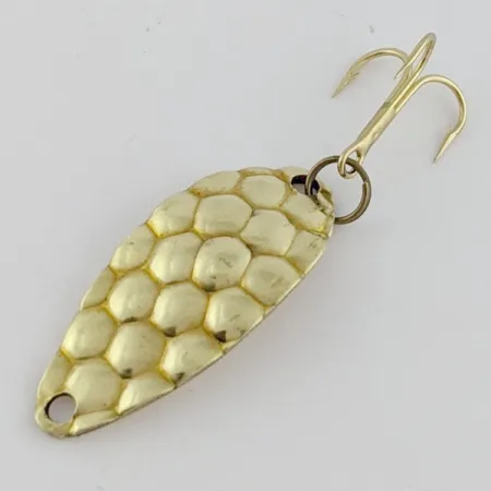 Vintage Acme Little Cleo bubbles, 1/8oz gold fishing spoon #24262