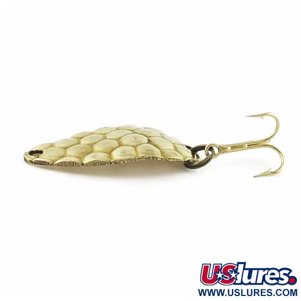 Vintage Acme Little Cleo bubbles, 1/8oz gold fishing spoon #24262