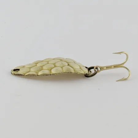 Vintage Acme Little Cleo bubbles, 1/8oz gold fishing spoon #24262