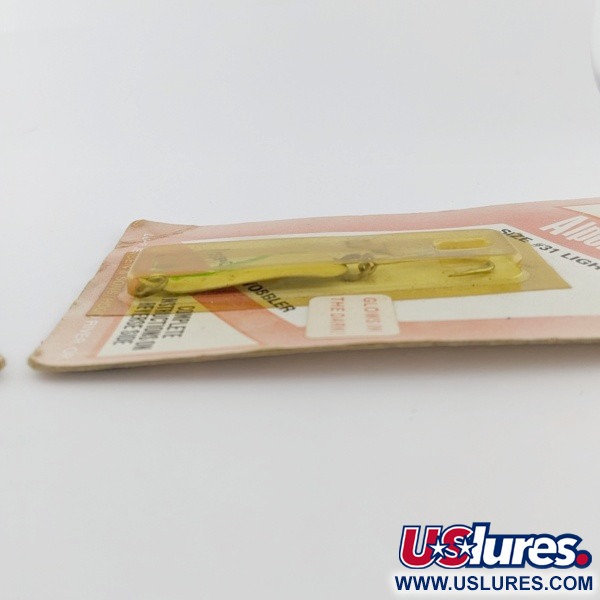  Luhr Jensen Luhr jensen Alpena Diamond #31 Glow​, 1/8oz Glo-Flo Green stripe fishing spoon #24265