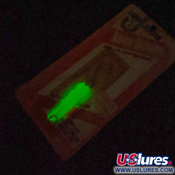  Luhr Jensen Luhr jensen Alpena Diamond #31 Glow​, 1/8oz Glo-Flo Green stripe fishing spoon #24265
