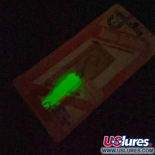 Luhr Jensen Luhr jensen Alpena Diamond #31 Glow​, 1/8oz Glo-Flo Green stripe fishing spoon #24265