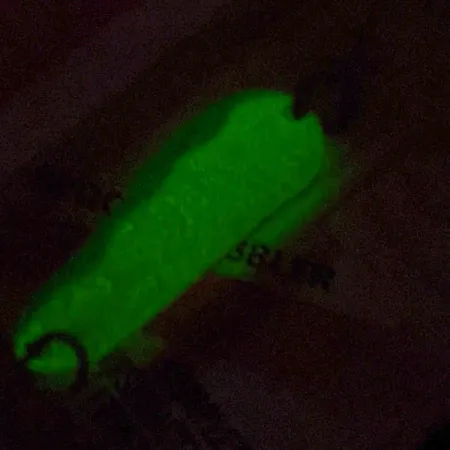 Luhr Jensen Luhr jensen Alpena Diamond #31 Glow​, 1/8oz Glo-Flo Green stripe fishing spoon #24265