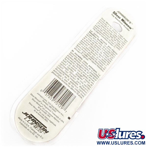 Johnson Silver Minnow Weedless, 3/4oz Green/Orange/Nickel fishing spoon #24267