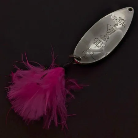 Vintage Seneca Little Cleo (Hula Girl), 3/4oz nickel/blue fishing spoon #24270