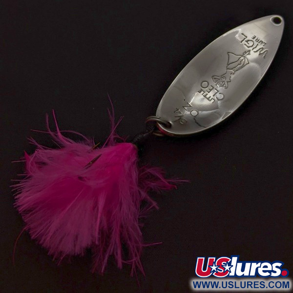 Vintage  Seneca Little Cleo (Hula Girl), 3/4oz nickel/blue fishing spoon #24270