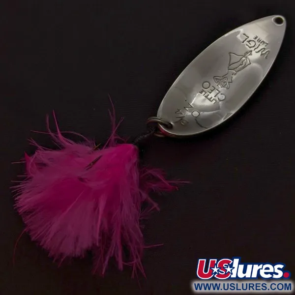 Vintage Seneca Little Cleo (Hula Girl), 3/4oz nickel/blue fishing spoon #24270