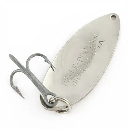 Vintage Eppinger Dardevle Devle Dog  5500 Detroit (1980 s), 3/4oz Nickel fishing spoon #24271