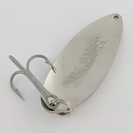 Vintage Eppinger Dardevle Devle Dog  5500 Detroit (1980 s), 3/4oz Nickel fishing spoon #24271
