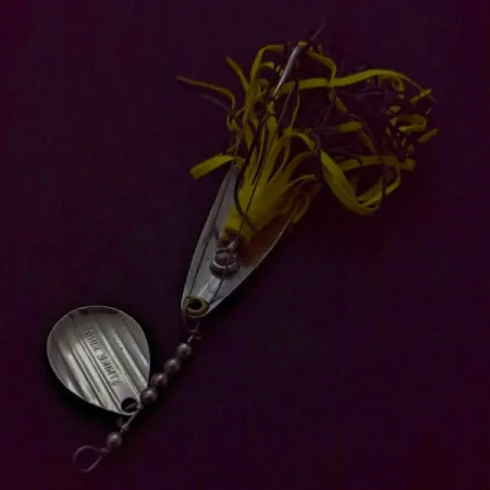 Vintage Strike King Timber Spin, 1/2oz  Nickel fishing spoon #24274