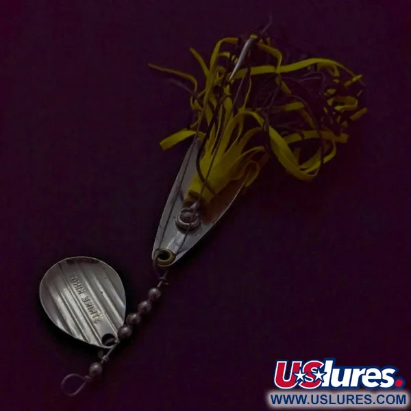 Vintage Strike King Timber Spin, 1/2oz  Nickel fishing spoon #24274