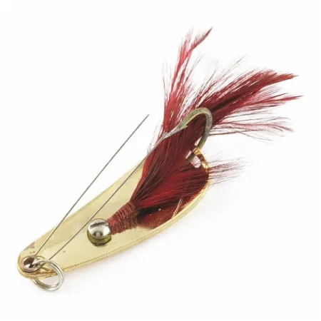 Vintage Weedless Weezel bait Rex Spoon, 2/5oz gold fishing spoon #24276