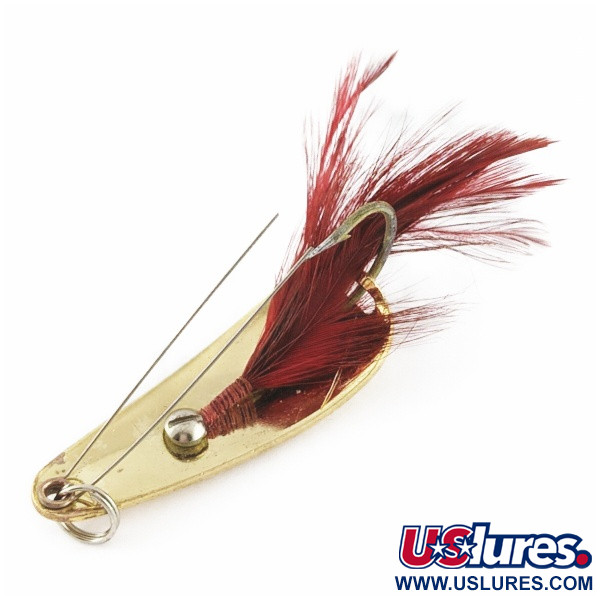 Vintage   Weedless Weezel bait Rex Spoon, 2/5oz gold fishing spoon #24276