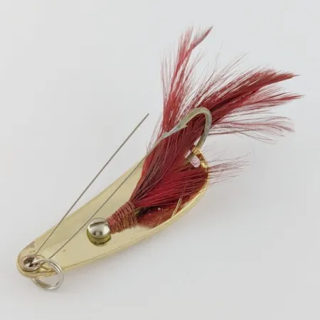 Vintage Weedless Weezel bait Rex Spoon, 2/5oz gold fishing spoon #24276