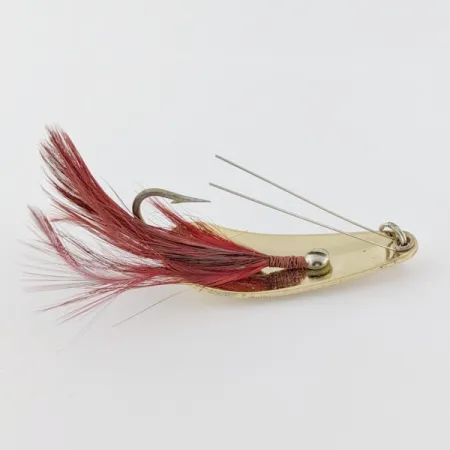 Vintage Weedless Weezel bait Rex Spoon, 2/5oz gold fishing spoon #24276