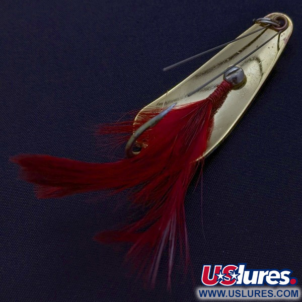 Vintage   Weedless Weezel bait Rex Spoon, 2/5oz gold fishing spoon #24276