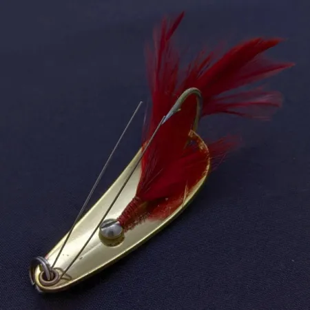 Vintage Weedless Weezel bait Rex Spoon, 2/5oz gold fishing spoon #24276
