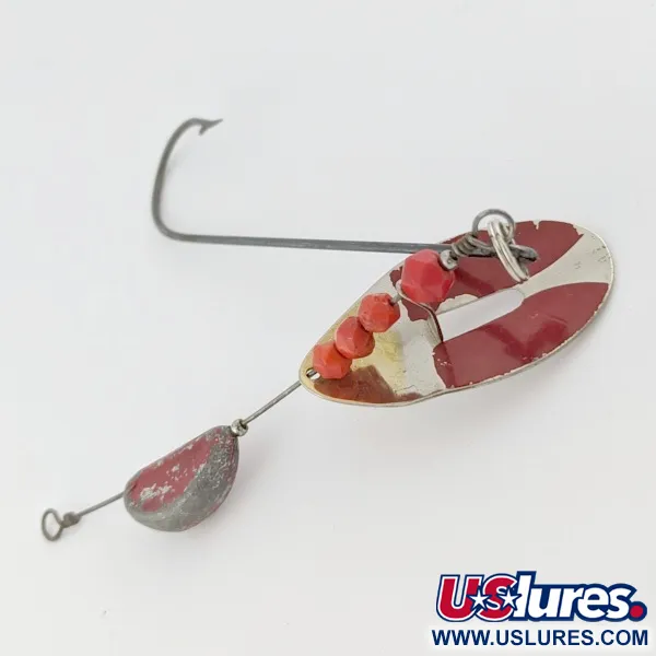 Vintage Weller June-Bug Stripe-on, 1/2oz silver/gold spinning lure #24278