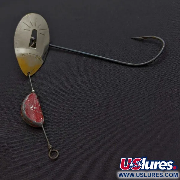 Vintage Weller June-Bug Stripe-on, 1/2oz silver/gold spinning lure #24278