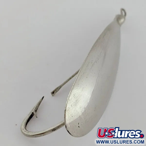 Vintage   Johnson Silver Minnow Weedless, 2/5oz nickel fishing spoon #24285