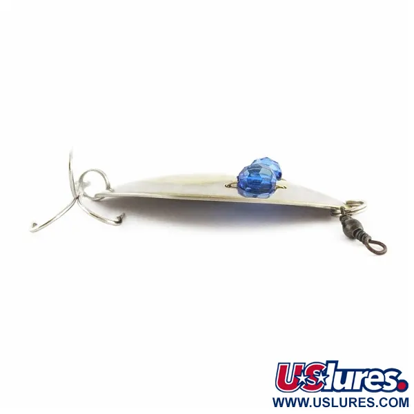 Vintage   Hofschneider Red Eye Wiggler, 1oz silver/brass/blue eyes fishing spoon #24287