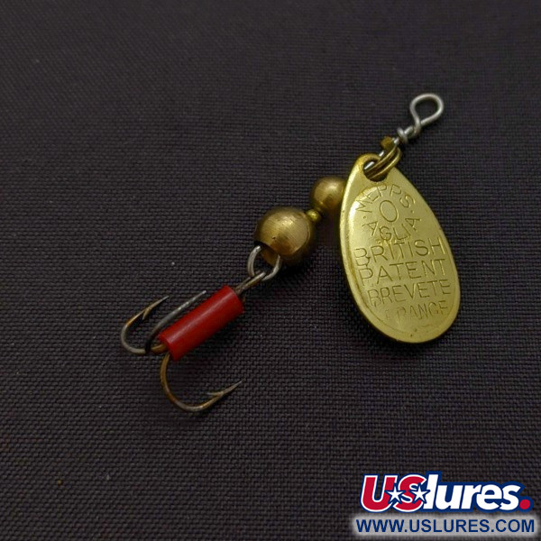 Vintage   Mepps Aglia 0 (1960s), 3/32oz gold spinning lure #24289