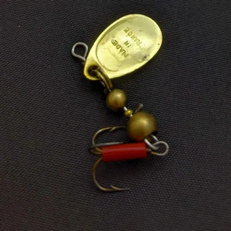 Vintage Mepps Aglia 0 (1960s), 3/32oz gold spinning lure #24289