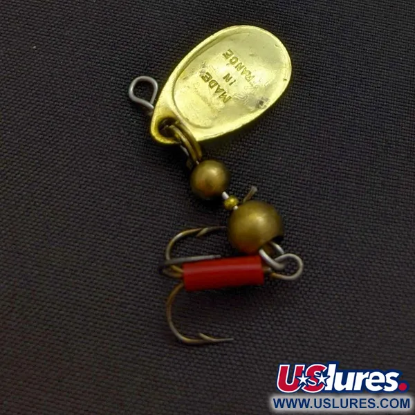 Vintage Mepps Aglia 0 (1960s), 3/32oz gold spinning lure #24289