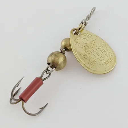 Vintage Mepps Aglia 0 (1960s), 3/32oz gold spinning lure #24289