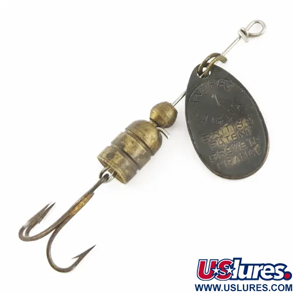 Vintage Mepps Aglia 1 (1950s), 1/8oz black spinning lure #24290