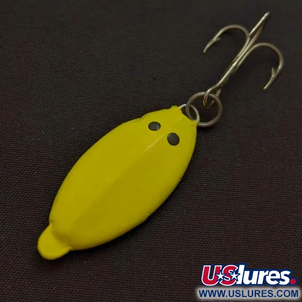 Vintage Worth Slab Jig , 2/3oz yellow fishing spoon #24294