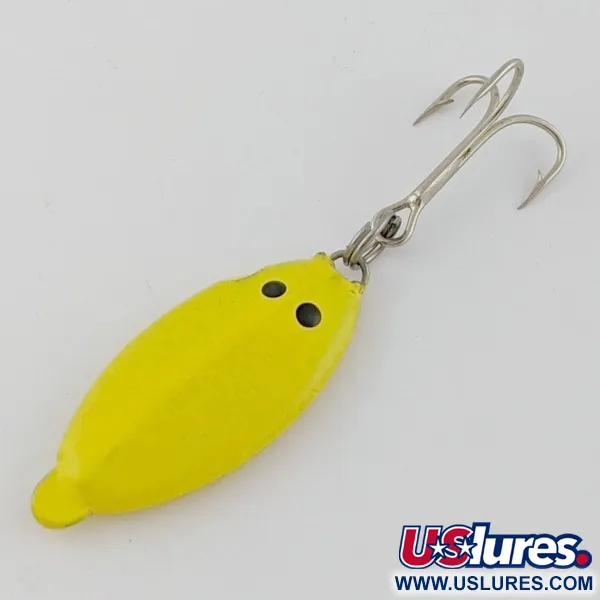 Vintage Worth Slab Jig , 2/3oz yellow fishing spoon #24294