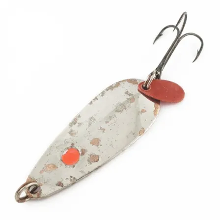 Vintage Les Davis Hotrod, 1/2oz nickel/red fishing spoon #24306