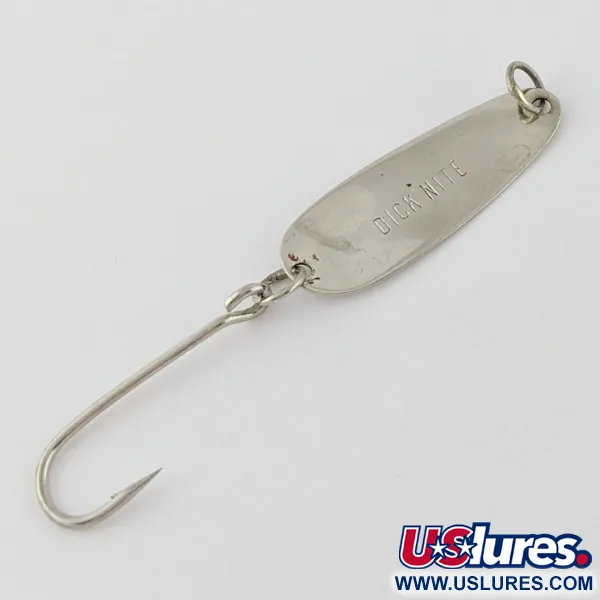 Vintage  Dick Nite Spoons Dick Nite, 1/32oz  Nickel  fishing spoon #24313