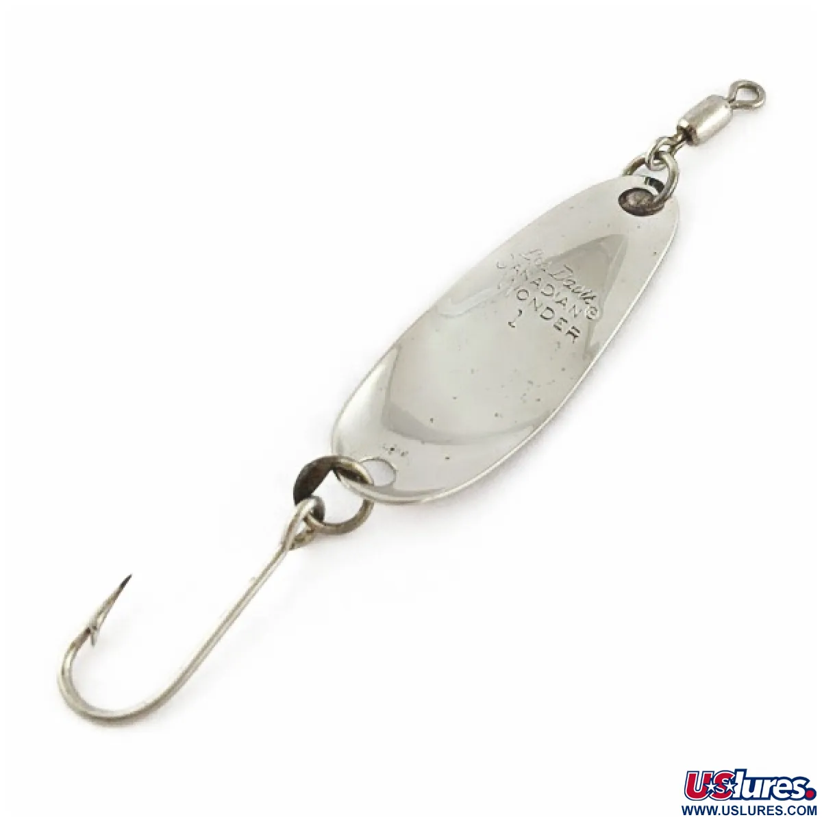 canadian wonder fishing lure Vintage Les Davis Canadian Wonder 1, 3/32oz nickel/gold fishing spoon #24314