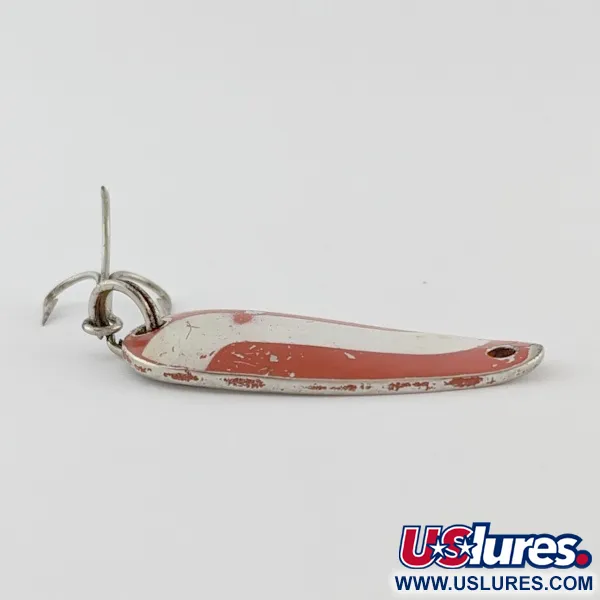 Vintage   Dura Pack Spoon, 1/8oz Nickel/Red/White fishing spoon #24316