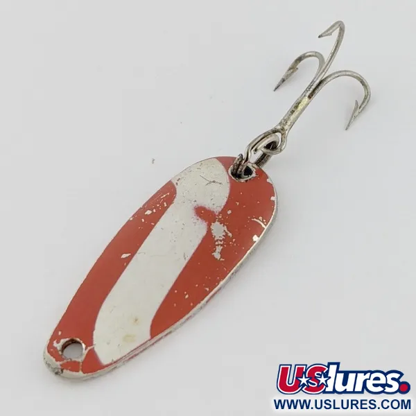 Vintage   Dura Pack Spoon, 1/8oz Nickel/Red/White fishing spoon #24316