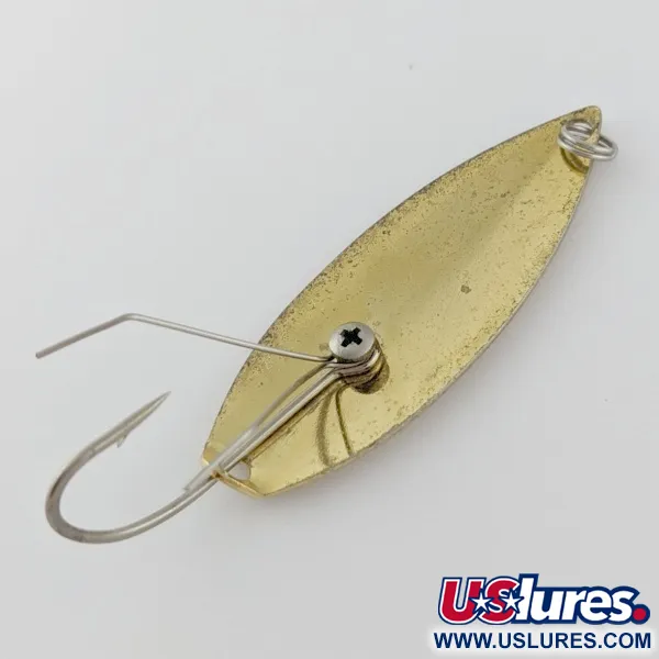 Vintage  Captain Mikes Aqua Dream Living Weedless Aqua Dream, 2/5oz Gold / yellow Scale fishing spoon #24317
