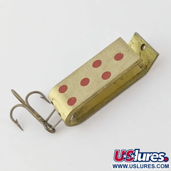 Vintage   Jake's Lures Lil Jake , 1/3oz gold/red fishing spoon #24326