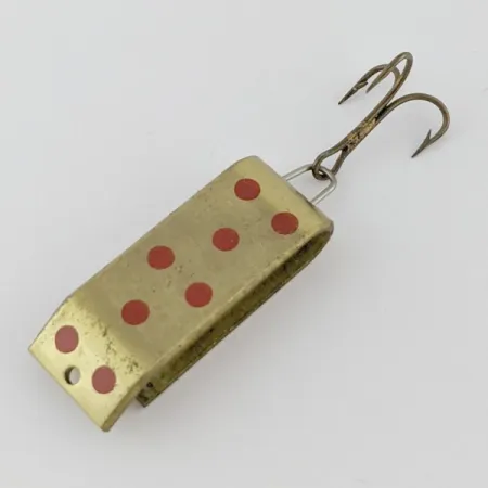 Vintage Jake's Lures Lil Jake , 1/3oz gold/red fishing spoon #24326