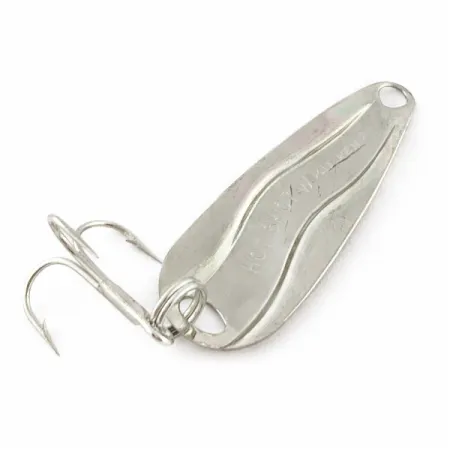 Vintage Luhr Jensen Hot Shot W, 3/64oz nickel fishing spoon #24333