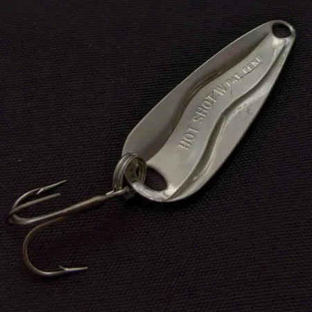 Vintage Luhr Jensen Hot Shot W, 3/64oz nickel fishing spoon #24333
