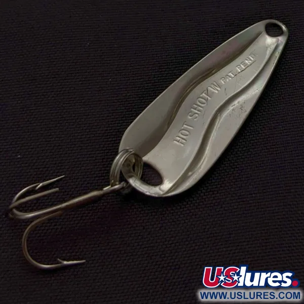 Vintage   Luhr Jensen Hot Shot W, 3/64oz nickel fishing spoon #24333