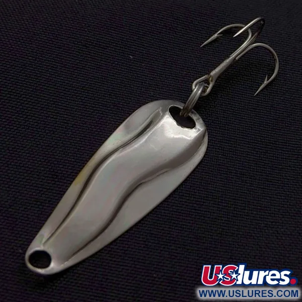 Vintage   Luhr Jensen Hot Shot W, 3/64oz nickel fishing spoon #24333